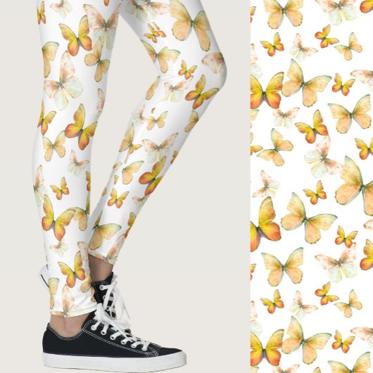 Schick orangefarbener Schmetterling whimsvolles Mu Leggings