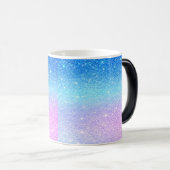 Schick Purpur Ombre Blau Glitter Modern Verwandlungstasse (VorderseiteRechts)