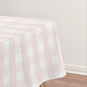 Schick Retro Pastellrosa Gingham-Muster Frühling Tischdecke