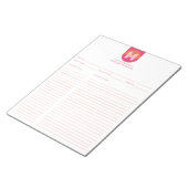 Schick Retro Rosa Orange Geometrisches Monogramm R Notizblock (angewinkelt)