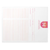 Schick Retro Rosa Orange Geometrisches Monogramm R Notizblock (Vorderseite)