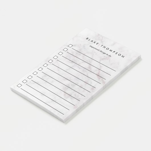 Schick-Rock und grauer Marmor - Personalisierte Au Post-it Klebezettel (angewinkelt)