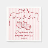 Schick Rosa Berry In Love Brautparty Personalisier Serviette (Vorderseite)