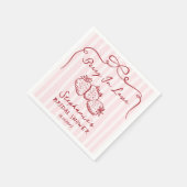 Schick Rosa Berry In Love Brautparty Personalisier Serviette (Ecke)