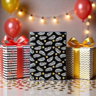 Schick Rosa Flamingo Schwarz und Gold Tropical Gla Geschenkpapier Set