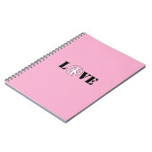 Schick Rosa Liebe Frieden Herzen Notizblock (Linke Seite)