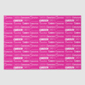 Schick Rosa Mädchen Geburtstagsname personalisiert Seidenpapier (Vorderseite)