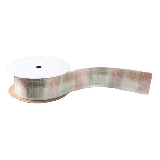 Schick Rosa Mint Creme Kariert Streifen Geburtstag Satinband (Spule)