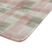 Schick Rosa Minz Creme Kariert Streifen Schneidebrett (Ecke)
