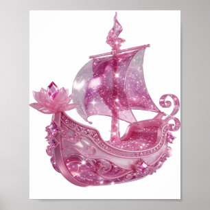 Schick Rosa ROSA GLITZER SCHIFF Poster