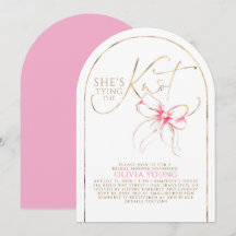 Schick Rosa Schleife Sie Heiratet Brautparty
