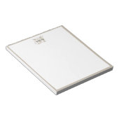 Schick-rustikale moderne beige Monogramm-Minimalis Notizblock (angewinkelt)