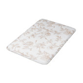 Schick Schöne Creme Weiße Blumen Badematte (Schrägansicht)