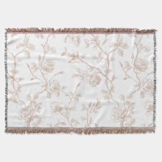 Schick Schöne Creme Weiße Blüten Decke (Vorderseite)