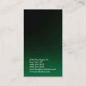 Schick schwarz-grün berufliche Visitenkarte (Rückseite)