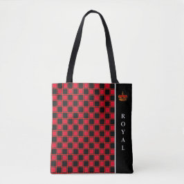 Schick schwarz-rot kariert und Kalligrafie Tasche