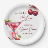 Schick Tini Bit in Love Cherry Martini Brautparty Pappteller (Vorderseite)