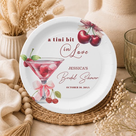 Schick Tini Bit in Love Cherry Martini Brautparty Pappteller