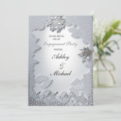 Schick-trendige Silberschmuck-Verlobung Diamanten Einladung (Stehend Vorderseite)