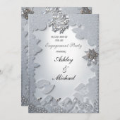 Schick-trendige Silberschmuck-Verlobung Diamanten Einladung (Vorne/Hinten)