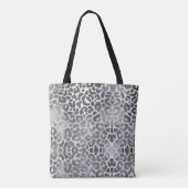 Schick Trendiges Grau Gepard Tierprint Monogramm Tasche (Rückseite)