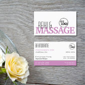 Schick Weiß und Rosa Einfach Stilvoll mit Logo Visitenkarte