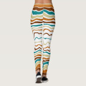 schick-weiße und braune Streifen Leggings (Rückseite)