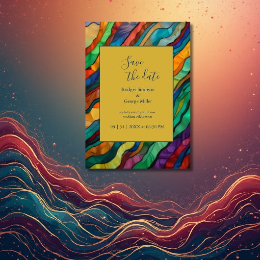 schicke afrikanische Hochzeit in Urlaubsort Save t Einladung