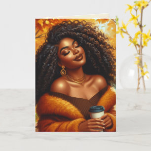 Schicke afroamerikanische Frau Thanksgiving   Herb Karte