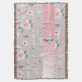 Schicke Aquarell-Blumen Monogramm Decke (Vorderseite Vertikal)