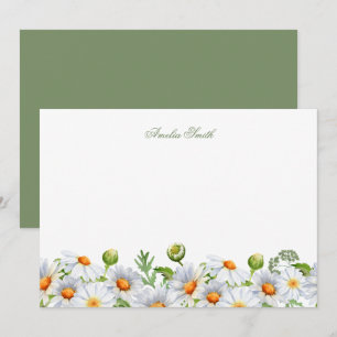 schicke Aquarell-Gänseblümchen-Blumen-Sommer- Mitteilungskarte