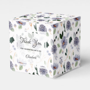 Schicke Aquarell-Lila-Blumen Geschenkschachtel