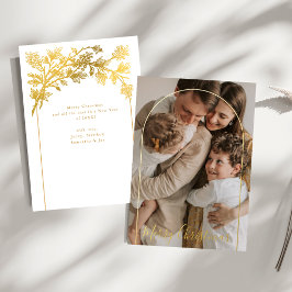 Schicke Arch Foto Elegante Schrift Frohe Weihnacht Folien Feiertagskarte