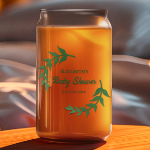 Schicke Baby Shower mit Grünpflanzen Dosenglas