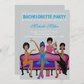 Schicke Bachelorette Schlag-Gewohnheit Invtiation Einladung (Vorne/Hinten)