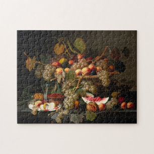 Schicke barocke Obst-Stillleben-Kunst-Ölgemälde Puzzle