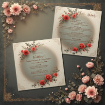schicke beige florale Vintage-Rosen-Hochzeit alles