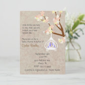 Schicke Birdcage-Babyparty-Einladung Einladung (Stehend Vorderseite)