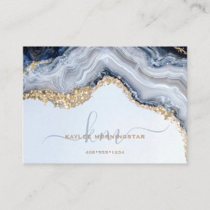 Schicke Blaue Achat-Geode Goldnuggets Visitenkarte