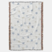 Schicke blaue Creme-Blumen Decke (Vorderseite Vertikal)