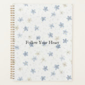 Schicke blaue Creme-Blumen Planer (Vorderseite)