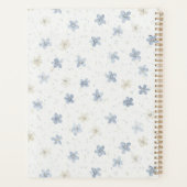 Schicke blaue Creme-Blumen Planer (Rückseite)