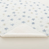 Schicke blaue Creme-Blumen Sherpadecke (3/4)