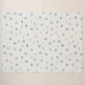 Schicke blaue Creme-Blumen Sherpadecke (Vorderseite (Horizontal))