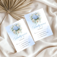 Schicke blaue Hortensien Goldene Hochzeits-RSVP-Ei