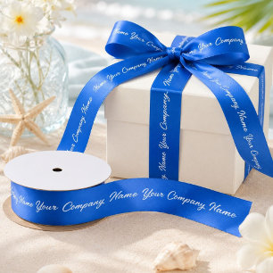 Schicke blaue Marketing-Branding-Marke Firmenname Satinband