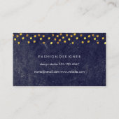 schicke blaue Textur mit goldenem Spot-Muster Visitenkarte (Rückseite)