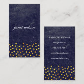 schicke blaue Textur mit goldenem Spot-Muster Visitenkarte (Vorne/Hinten)