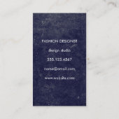 schicke blaue Textur Visitenkarte (Rückseite)