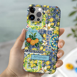 Schicke blaue türkisfarbene sizilianische Zitrus-B Case-Mate iPhone Hülle